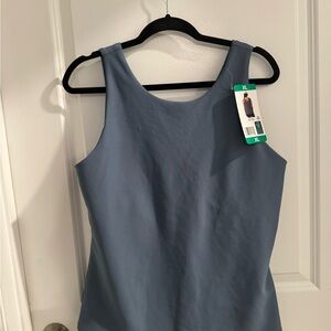 32 Degrees Cool Athletic Tank with Built In Bra Blue Gray NWT